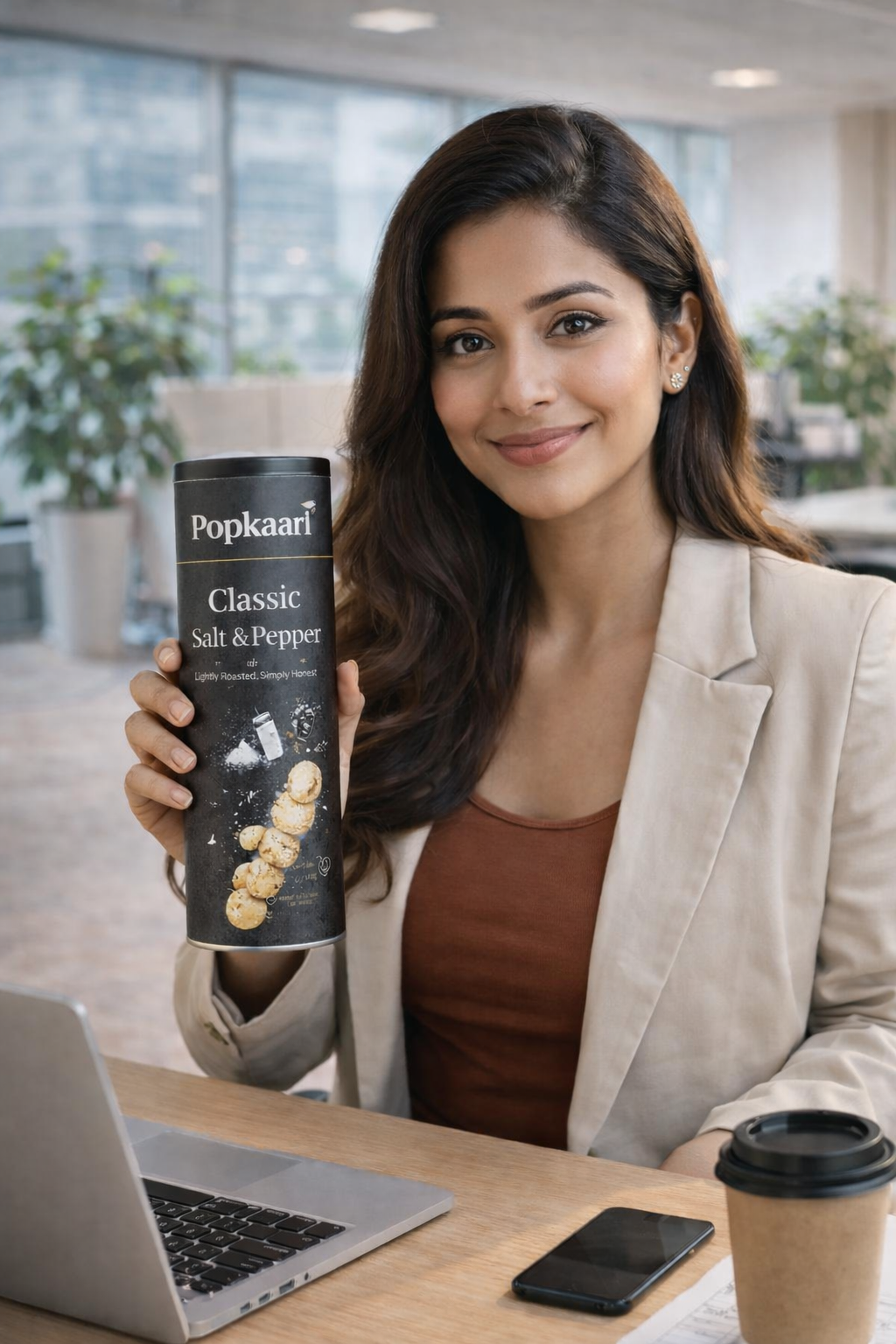 Classic salted makhana close up